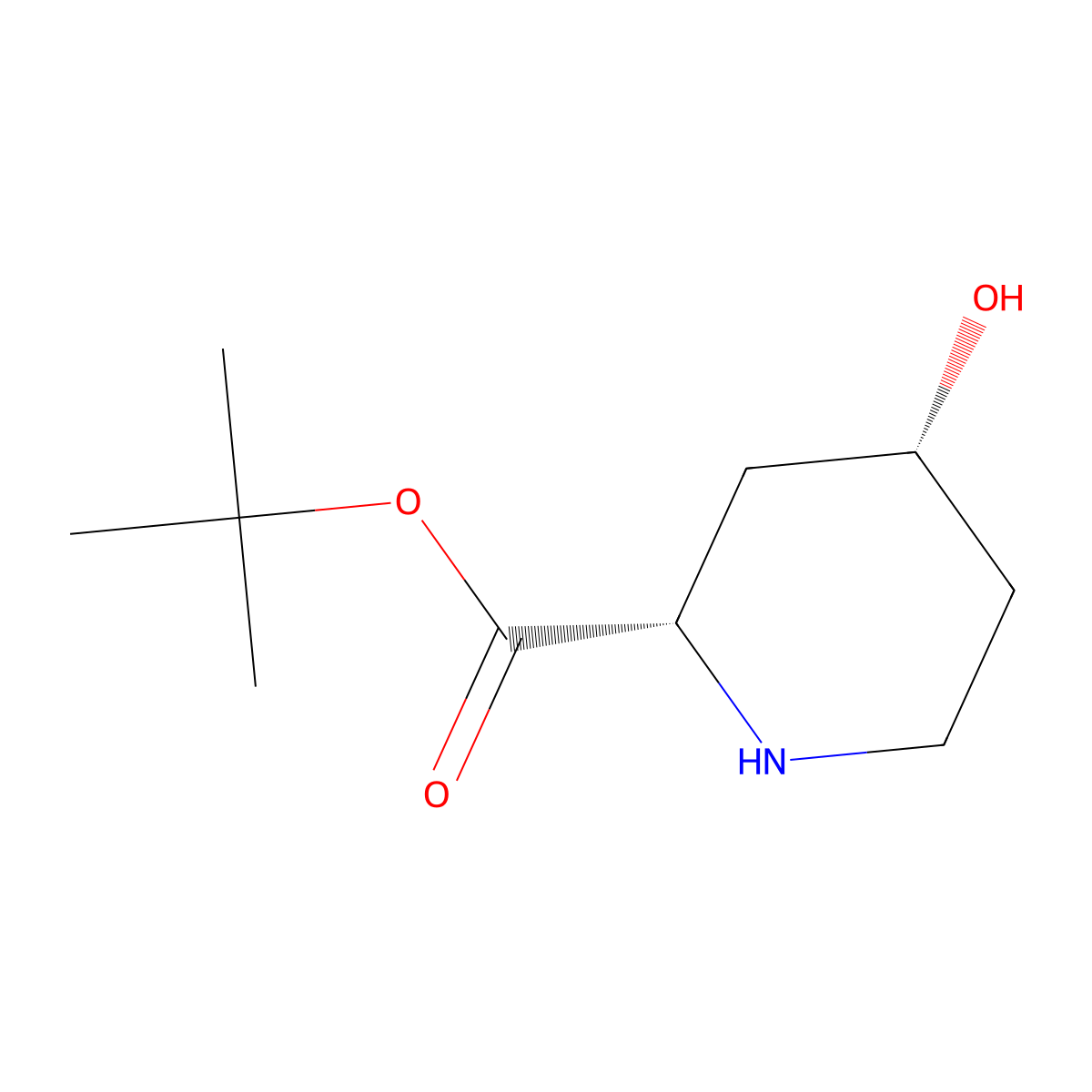 rac-tert-butyl (2R,4S)-4-hydroxypiperidine-2-carboxylate molecular structure, CAS 1260606-02-7