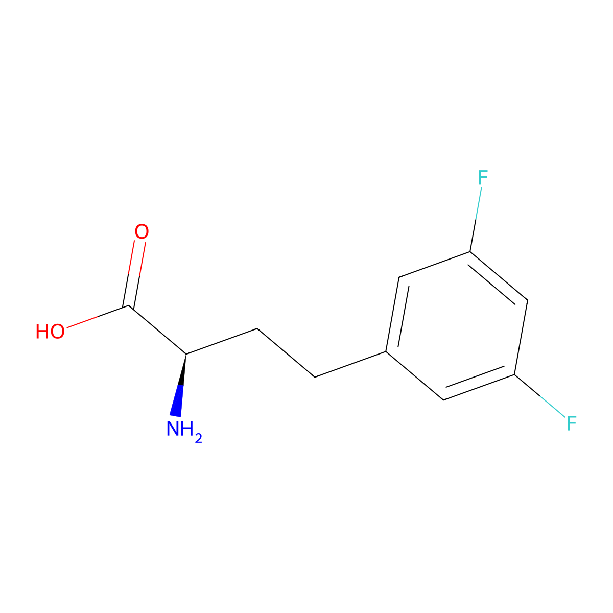 (R)-a-Amino-3,5-difluorobenzenebutanoic acid molecular structure, CAS 1260606-15-2