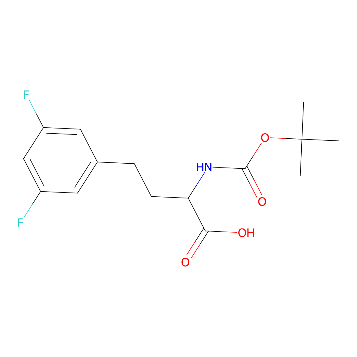 Boc-3,5-difluoro-D-homophenylalanine molecular structure, CAS 1260606-36-7