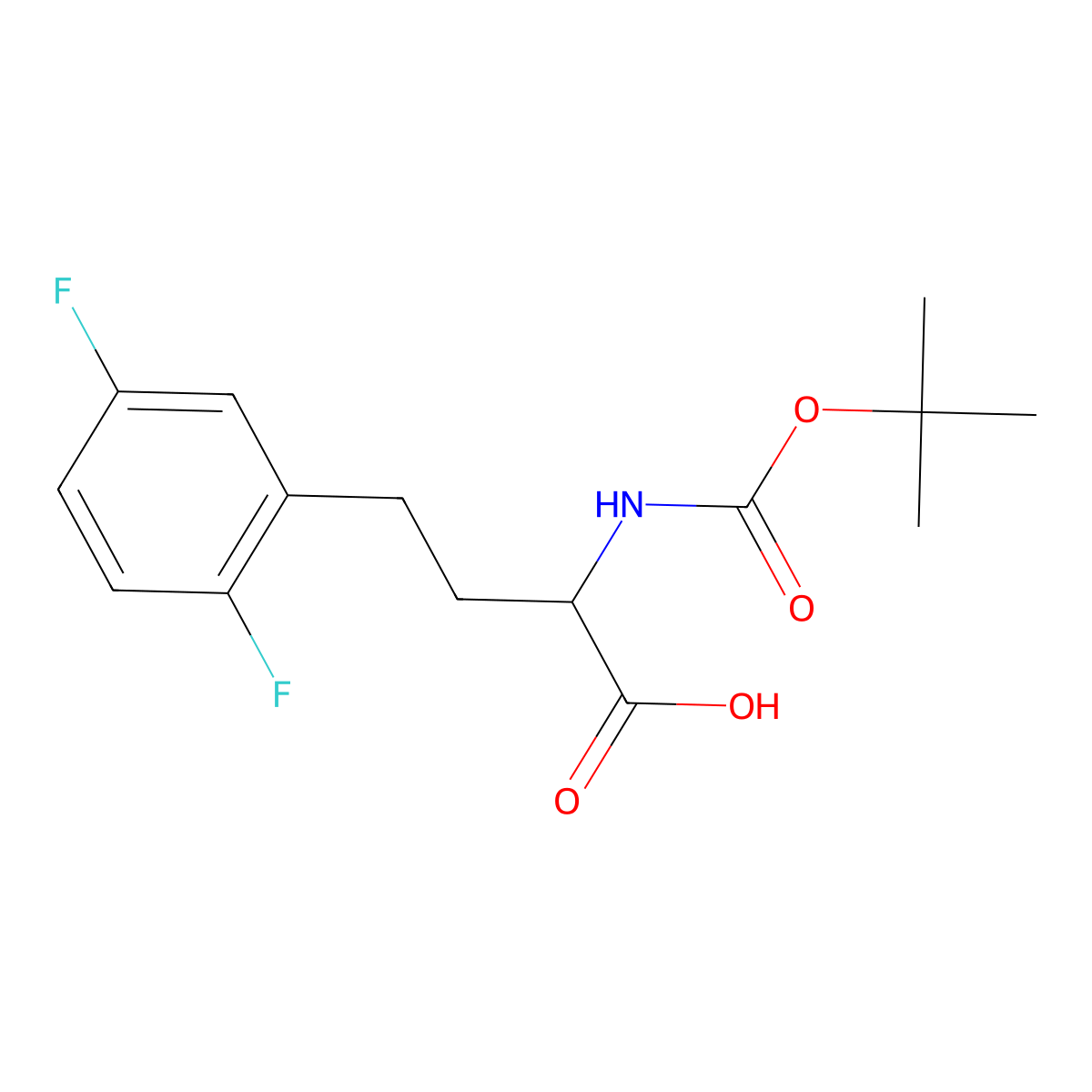 2-((Tert-butoxycarbonyl)amino)-4-(2,5-difluorophenyl)butanoic acid molecular structure, CAS 1260606-66-3