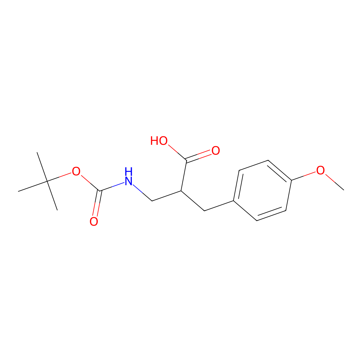 (S)-3-((tert-Butoxycarbonyl)amino)-2-(4-methoxybenzyl)propanoic acid molecular structure, CAS 1260608-26-1
