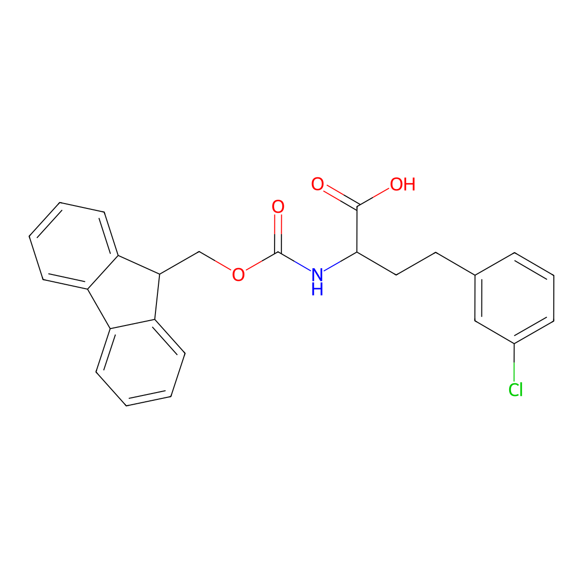 N-Fmoc-3-chloro-D-homophenylalanine molecular structure, CAS 1260608-41-0