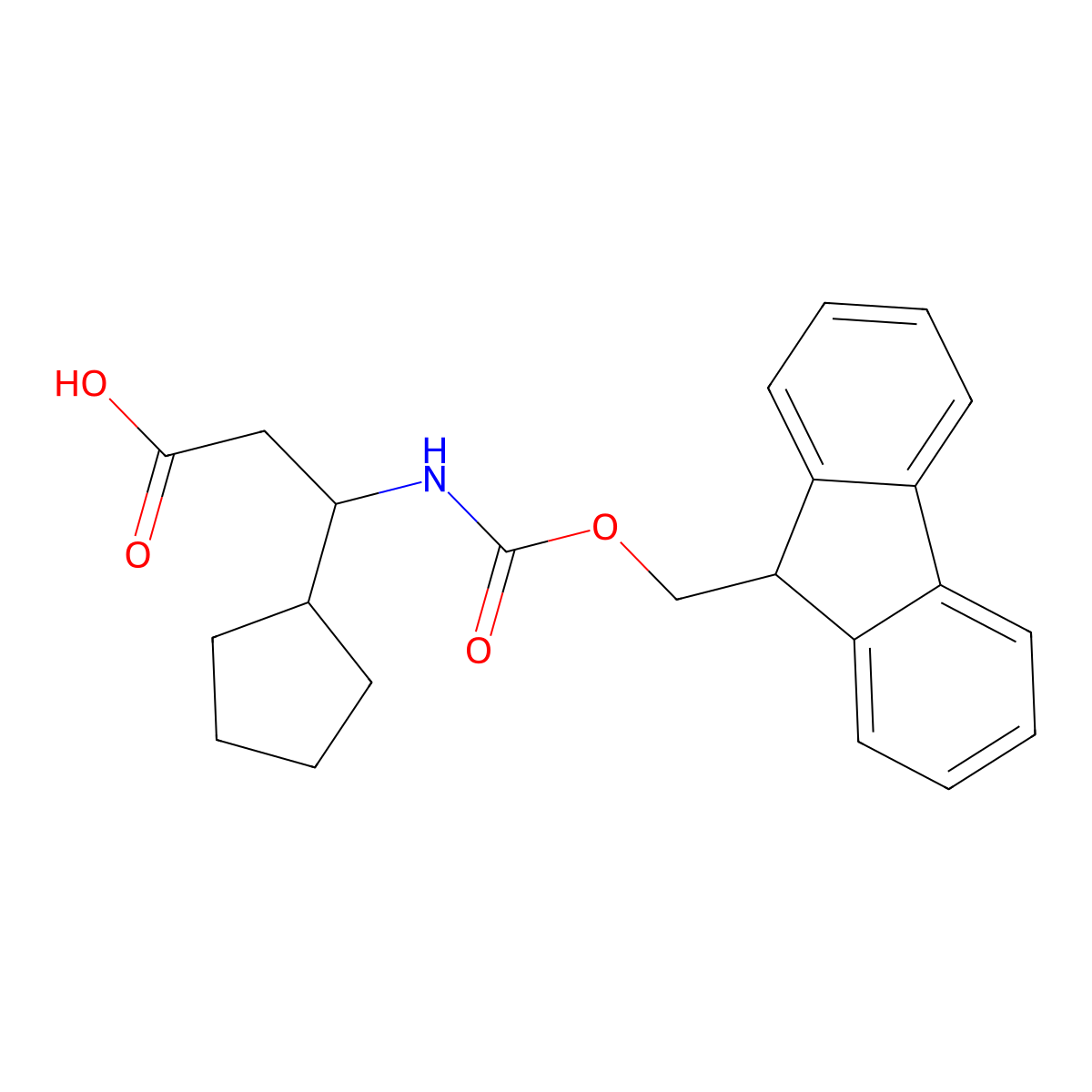 (3s)-3-cyclopentyl-3-(9h-fluoren-9-ylmethoxycarbonylamino)propanoic Acid molecular structure, CAS 1260609-14-0