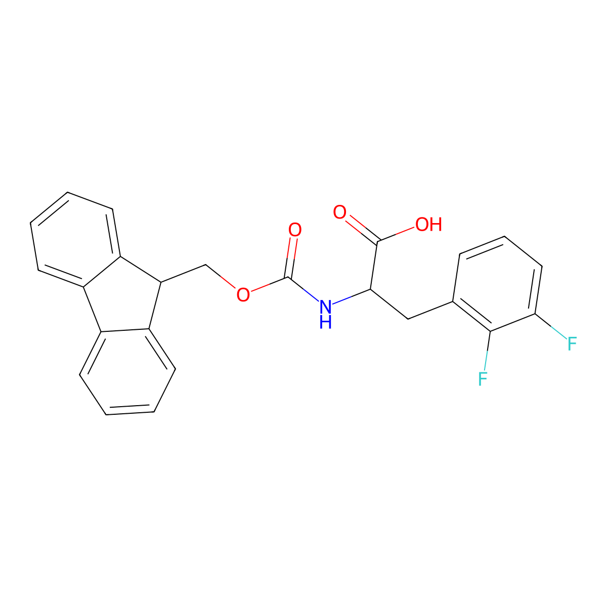 Fmoc-D-2,3-difluorophenylalanine molecular structure, CAS 1260609-30-0