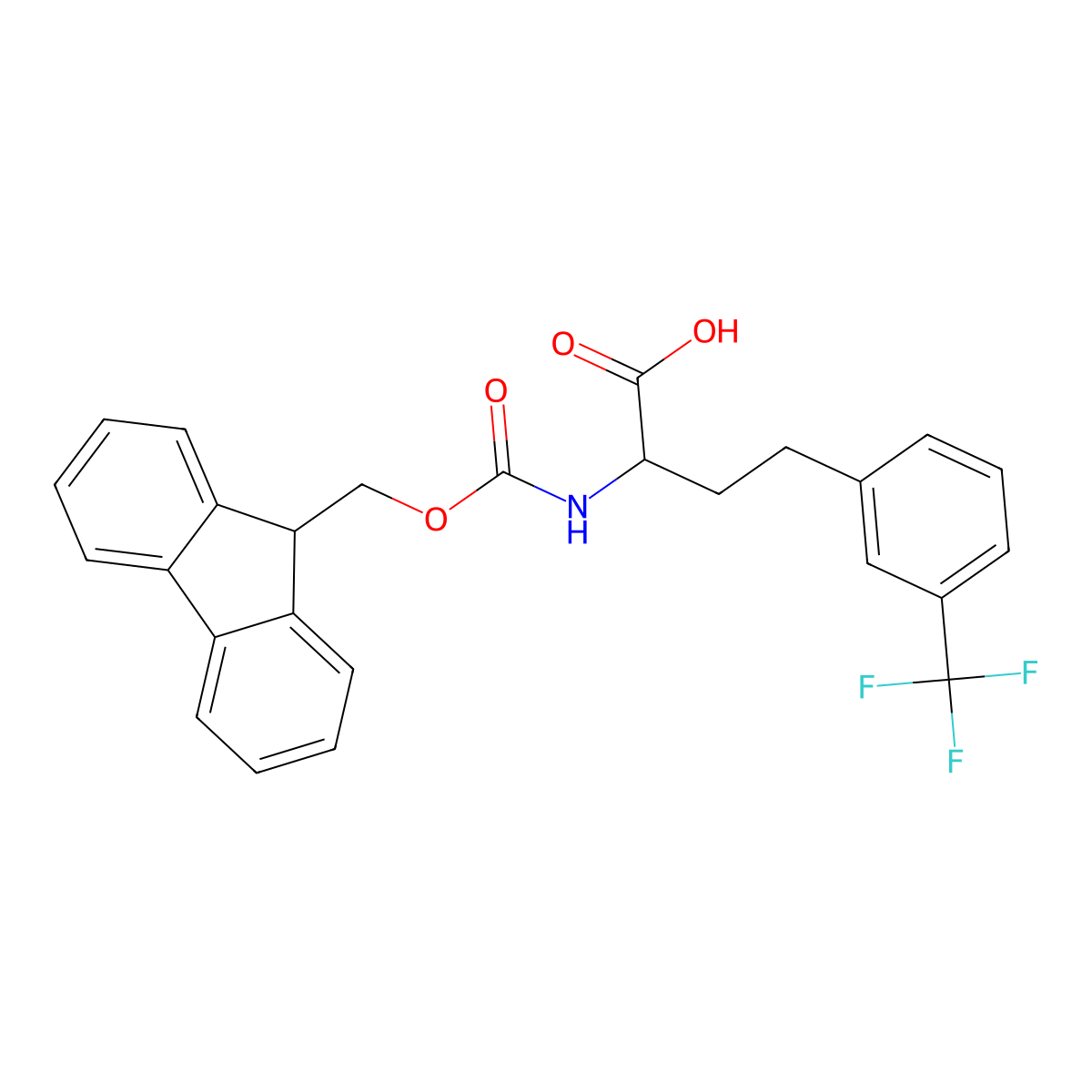 N-Fmoc-(R)-3-trifluoromethyl-homophenylalanine molecular structure, CAS 1260609-38-8