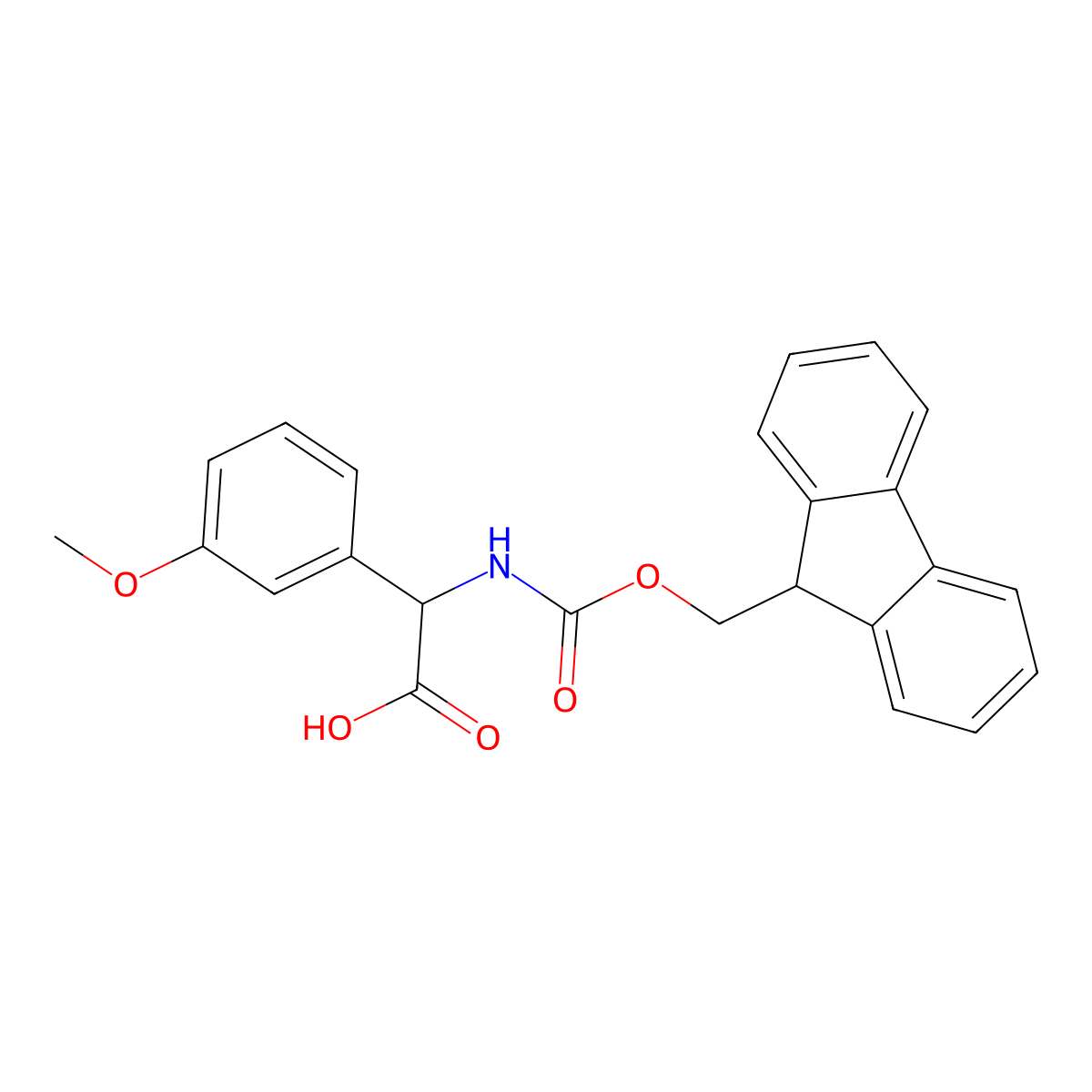 (S)-a-(Fmoc-amino)-3-methoxybenzeneacetic acid molecular structure, CAS 1260609-39-9