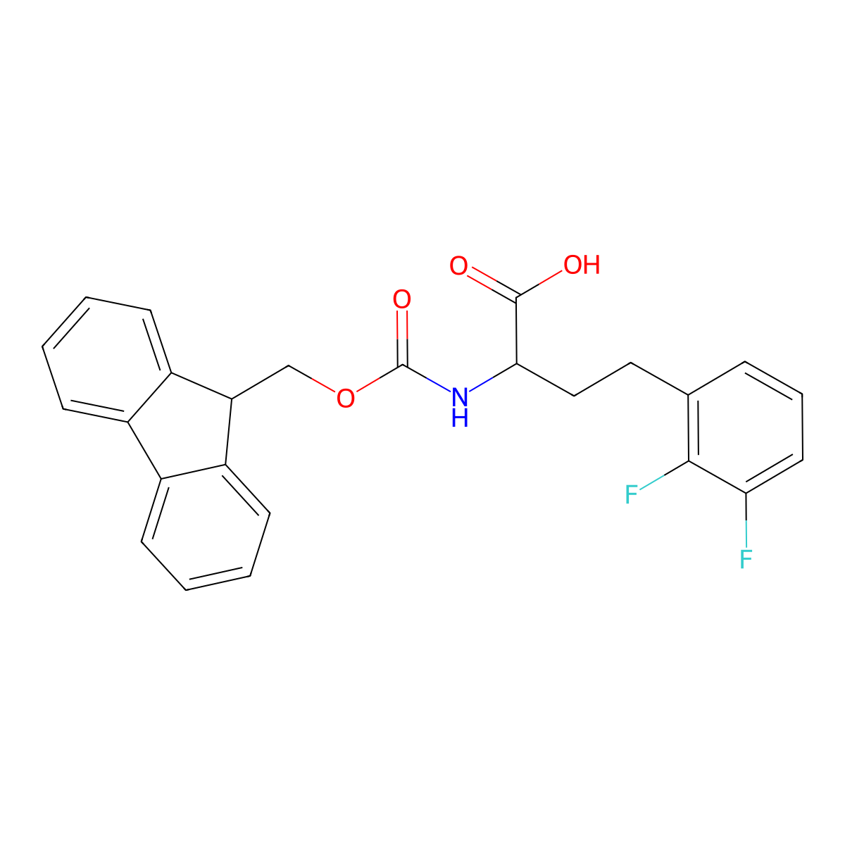 Fmoc-2,3-difluoro-L-homophenylalanine molecular structure, CAS 1260609-44-6
