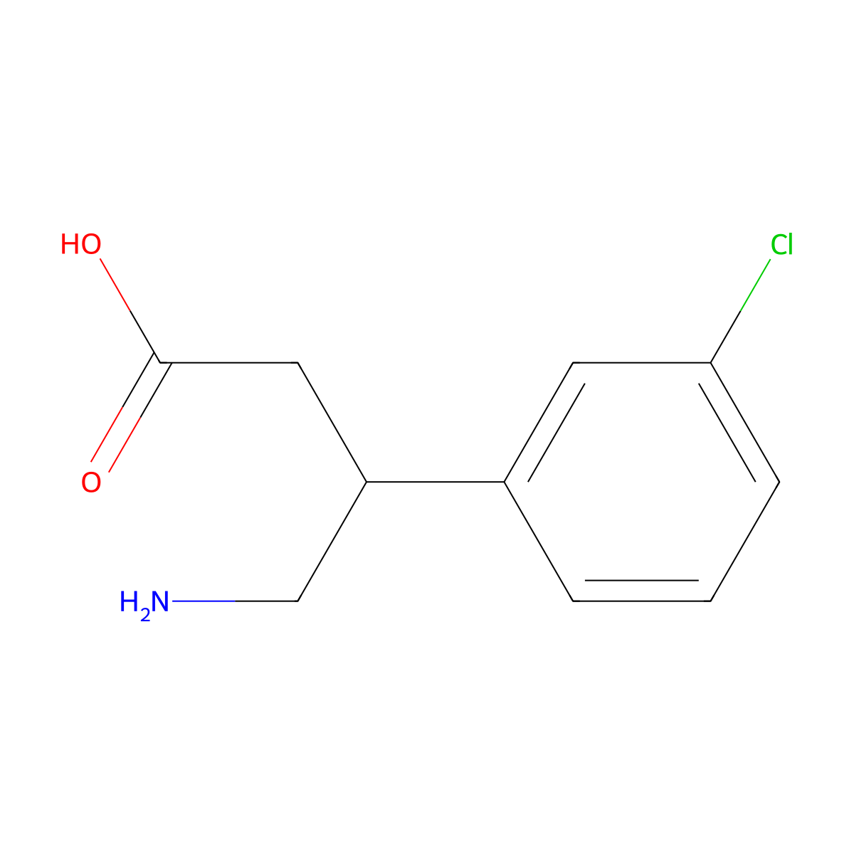 (S)-4-Amino-3-(3-chlorophenyl)butanoic acid molecular structure, CAS 1260609-91-3