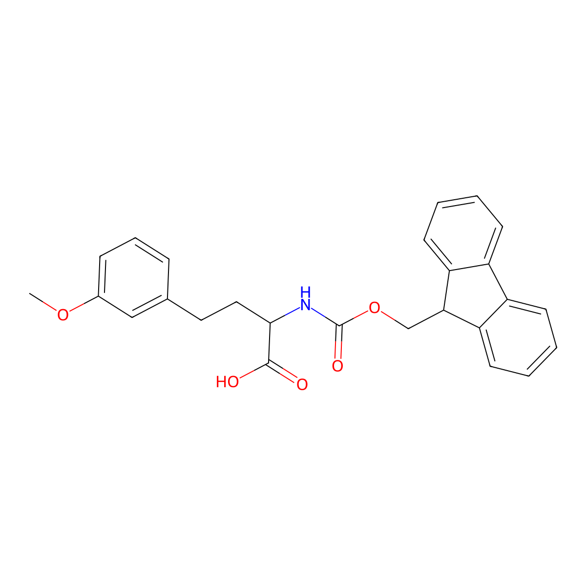 N-Fmoc-(R)-3-methoxy-homophenylalanine molecular structure, CAS 1260610-30-7