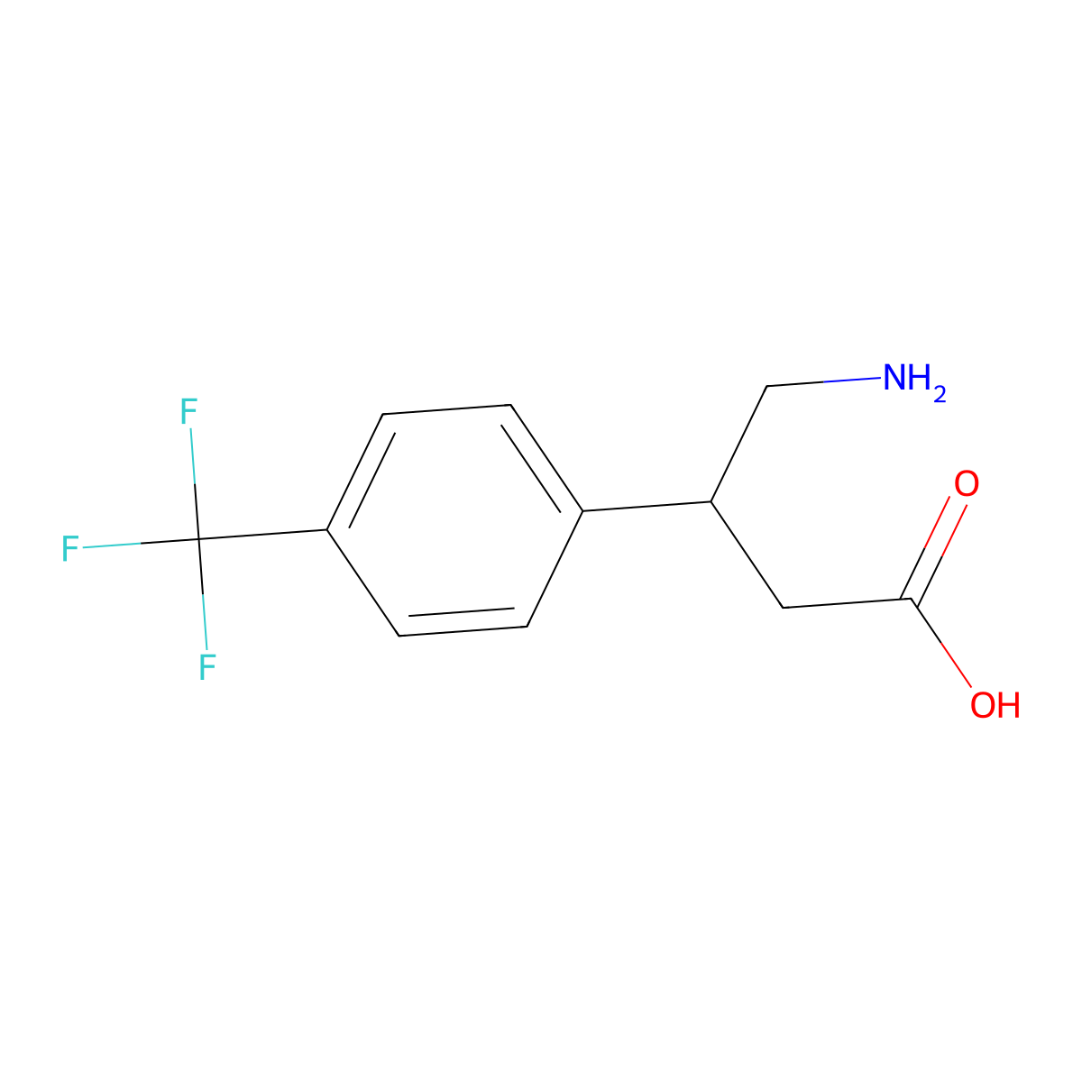 (S)-4-Amino-3-(4-(trifluoromethyl)phenyl)butanoic acid molecular structure, CAS 1260611-39-9