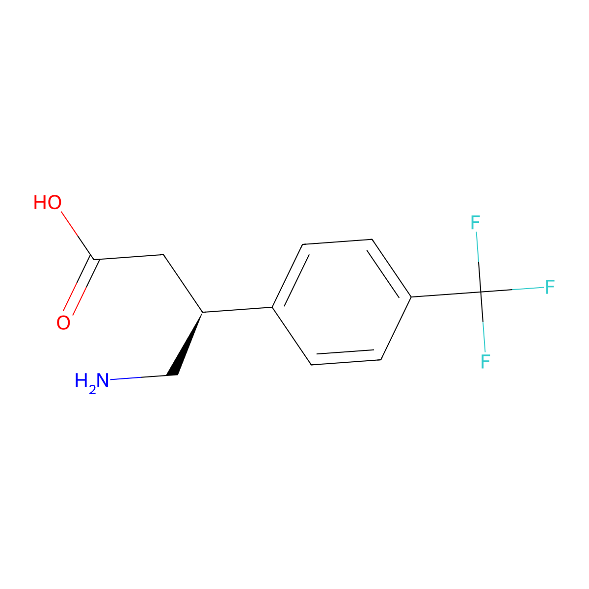 (S)-4-Amino-3-(4-(trifluoromethyl)phenyl)butanoic acid molecular structure, CAS 1260611-39-9