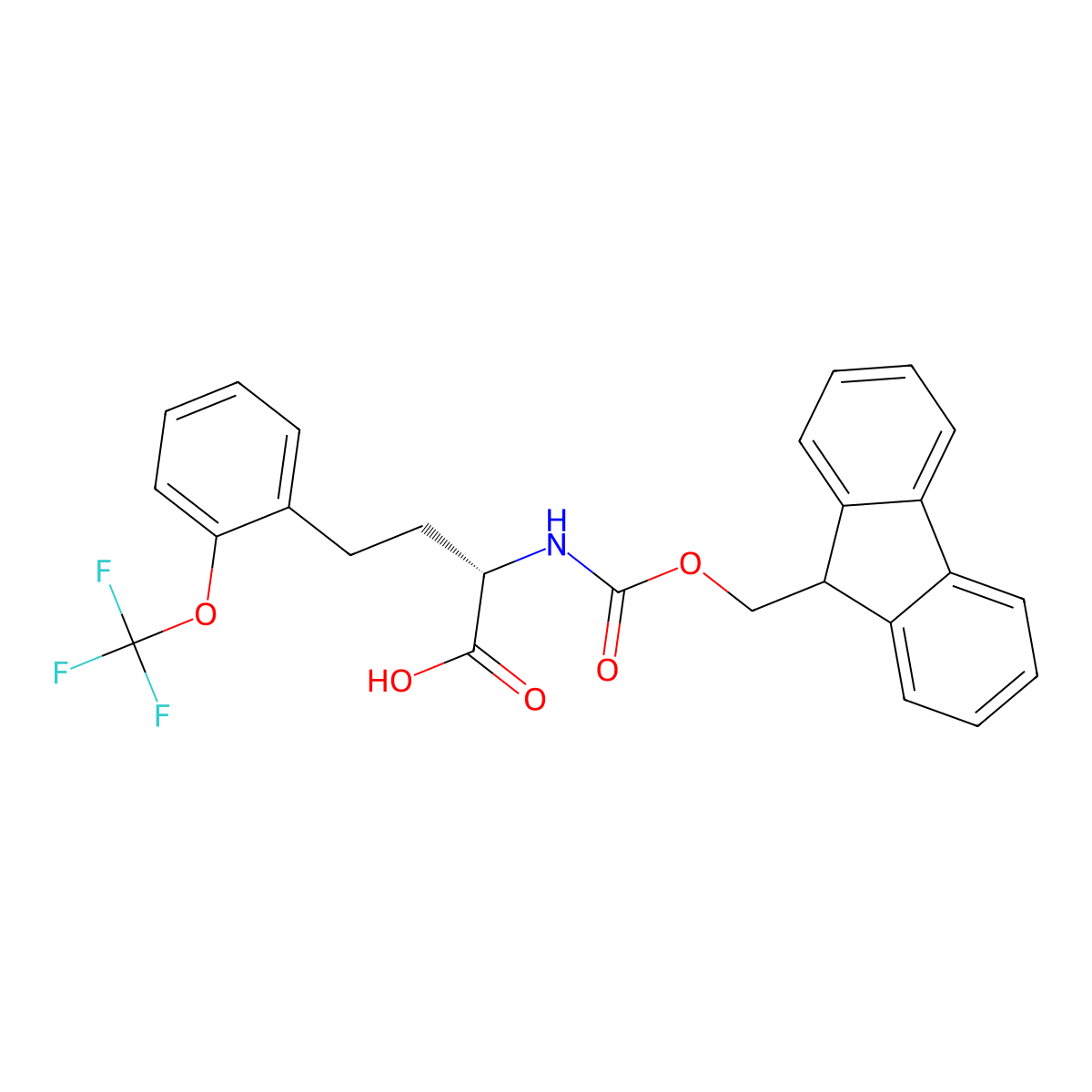 Fmoc-Hph(2-OCF3)-OH molecular structure, CAS 1260611-80-0