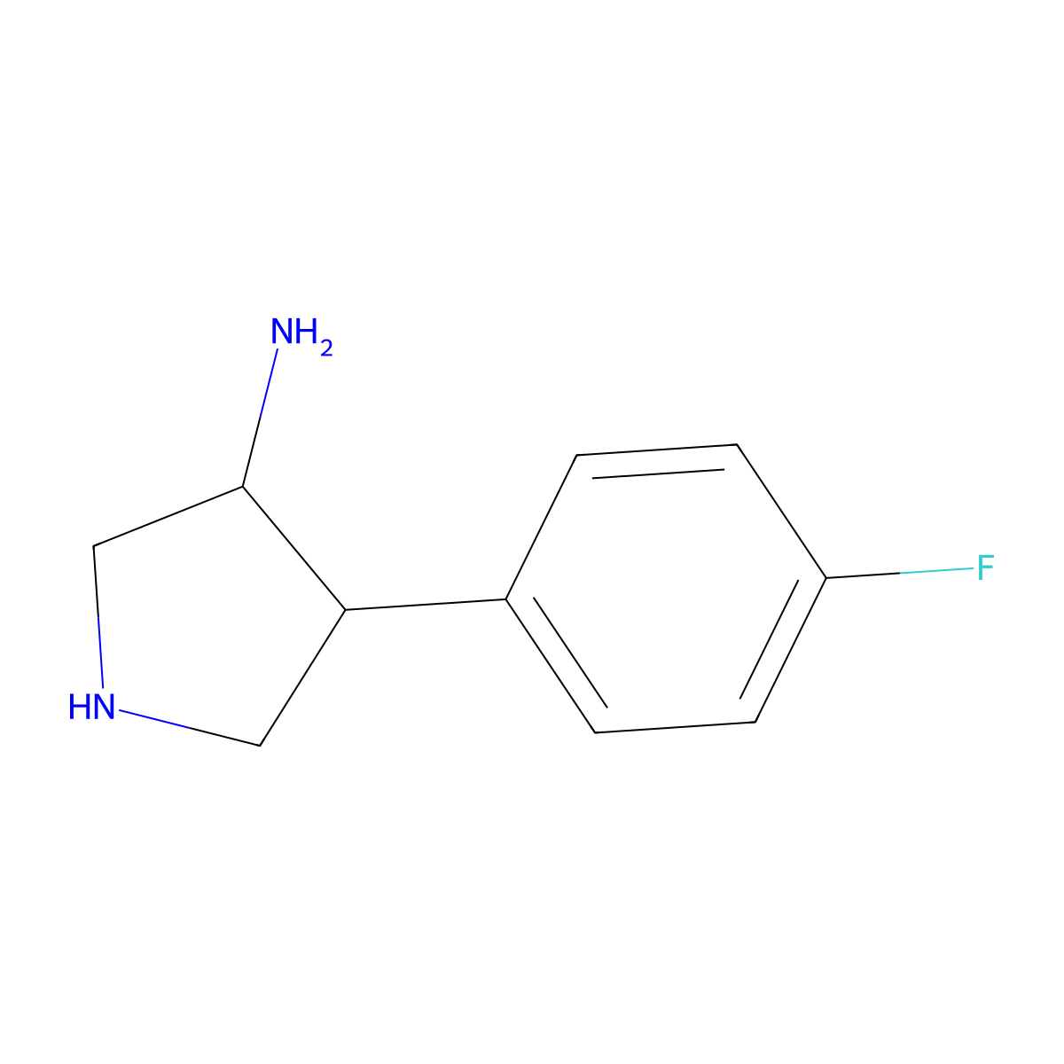 (3S,4R)-4-(4-Fluorophenyl)pyrrolidin-3-amine molecular structure, CAS 1260611-97-9