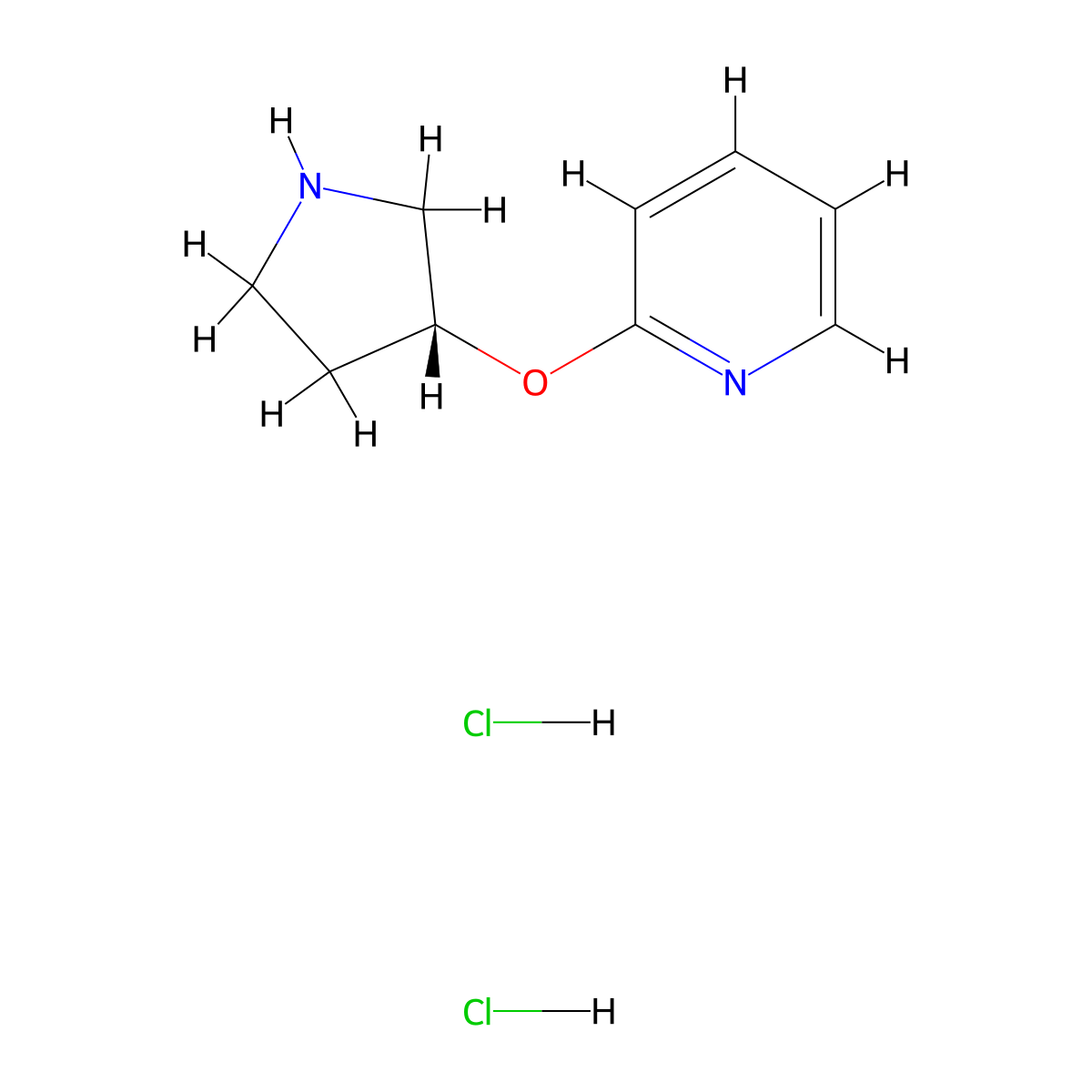 (R)-2-(pyrrolidin-3-yloxy)pyridine dihydrochloride molecular structure, CAS 1260613-92-0