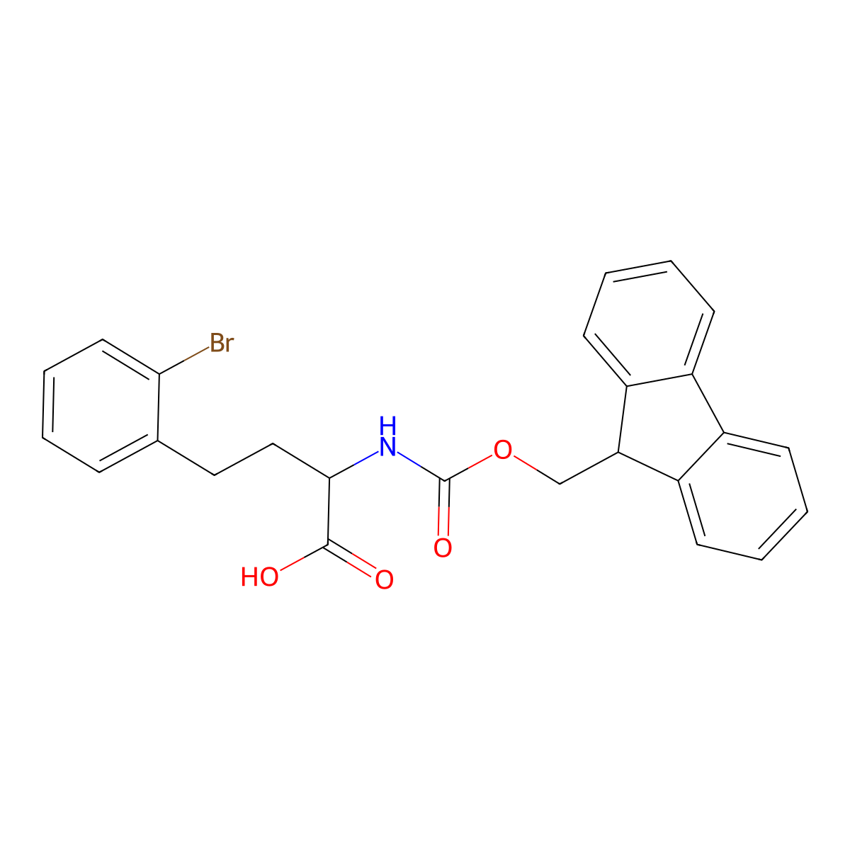 Fmoc-2-bromo-D-homophenylalanine molecular structure, CAS 1260614-00-3