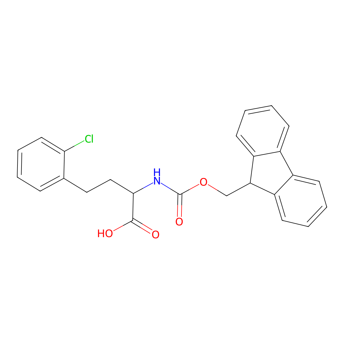 N-Fmoc-2-chloro-D-homophenylalanine molecular structure, CAS 1260614-03-6