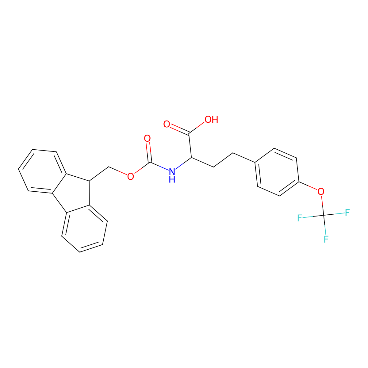 (R)-2-(9H-Fluoren-9-ylmethoxycarbonylamino)-4-(4-trifluoromethoxy-phenyl)-butyric acid molecular structure, CAS 1260614-07-0