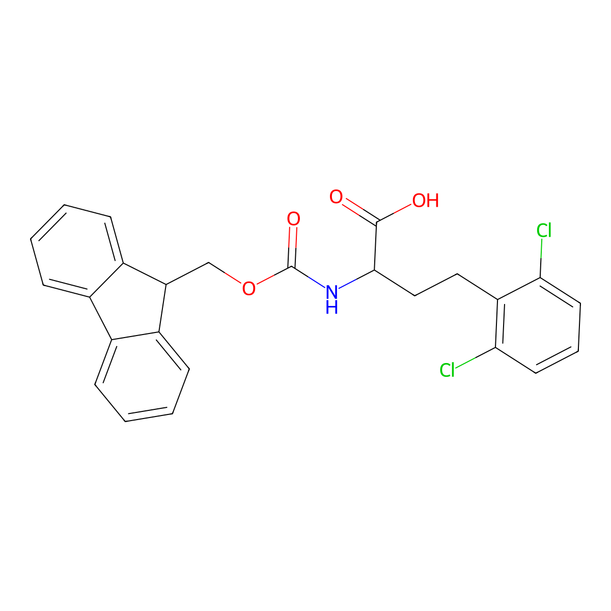 Fmoc-2,6-dichloro-L-homophenylalanine molecular structure, CAS 1260614-95-6