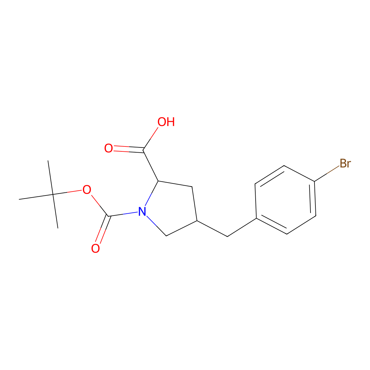 (4R)-1-Boc-4-(4-Bromobenzyl)-D-proline molecular structure, CAS 1260615-86-8