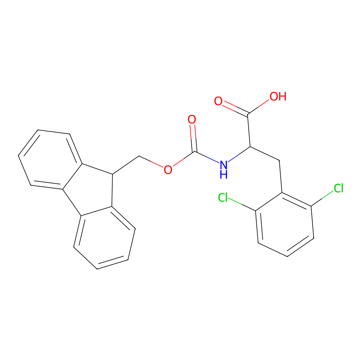 Fmoc-2,6-Dichloro-L-Phenylalanine molecular structure, CAS 1260615-94-8