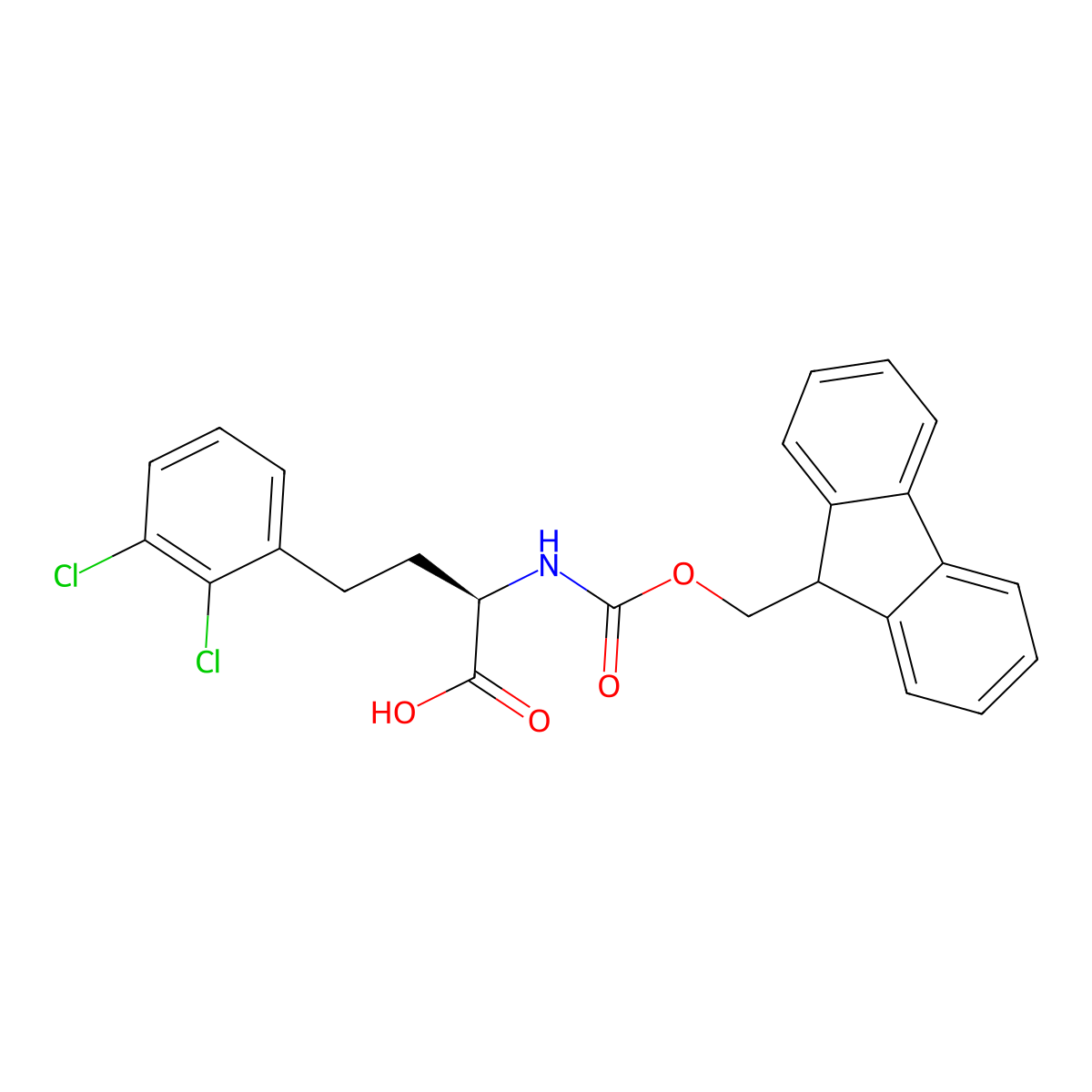 Fmoc-2,3-dichloro-D-homophenylalanine molecular structure, CAS 1260616-08-7