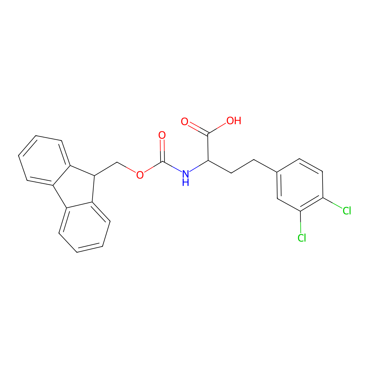 Fmoc-3,4-dichloro-L-homophenylalanine molecular structure, CAS 1260616-12-3