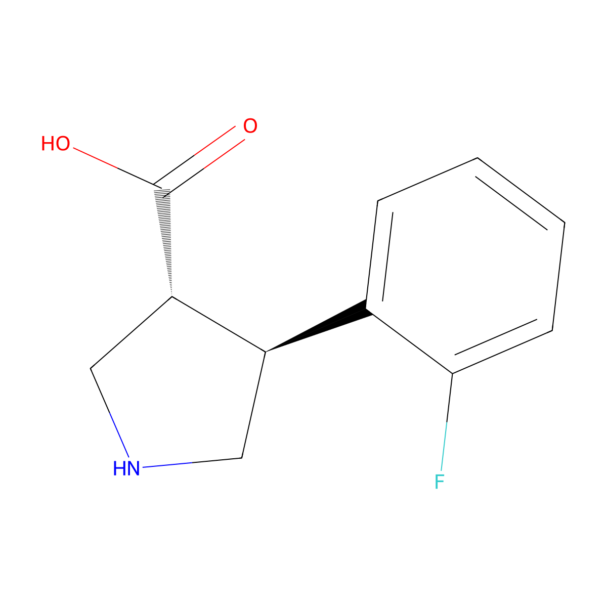 (3R,4S)-4-(2-Fluorophenyl)pyrrolidine-3-carboxylic acid molecular structure, CAS 1260616-88-3