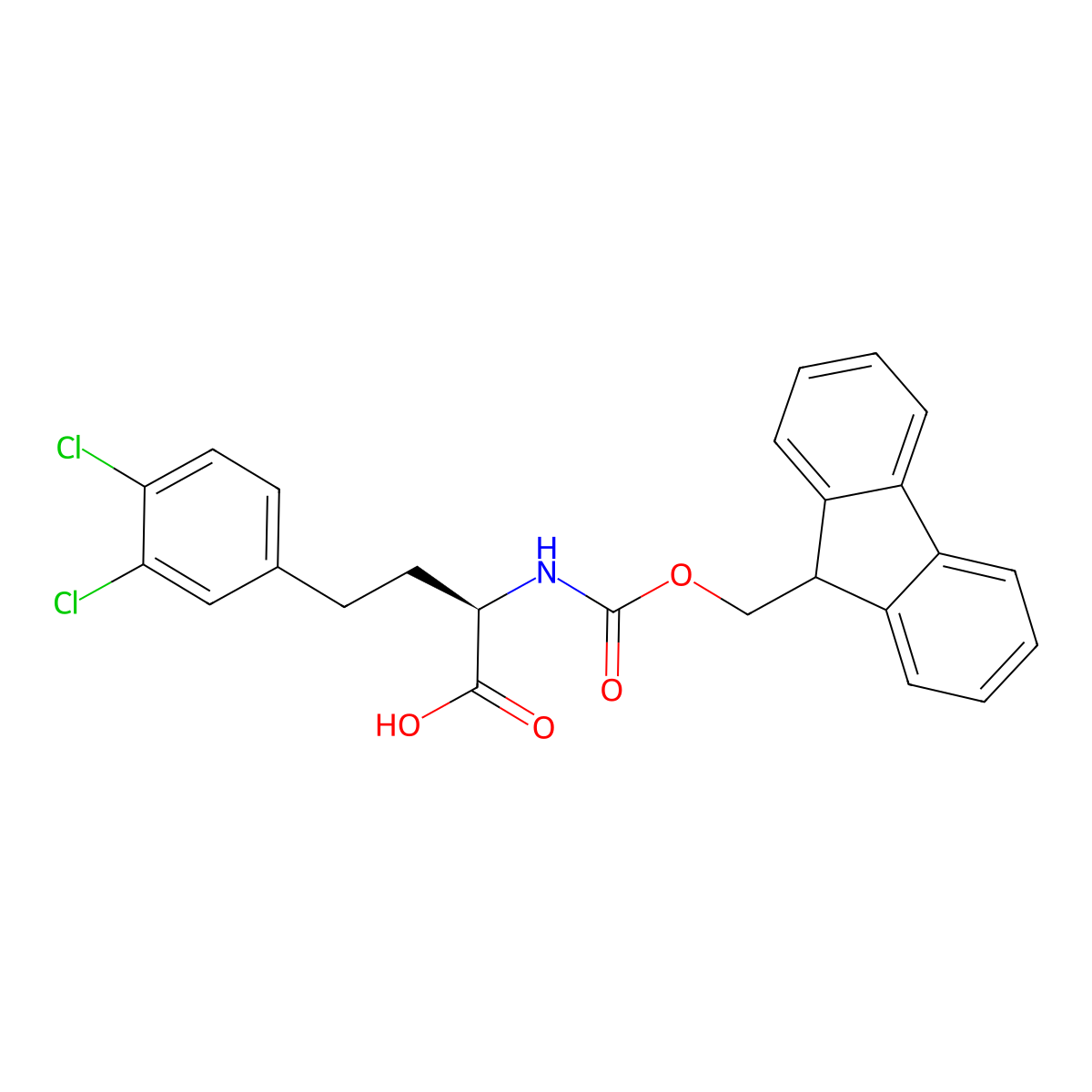 Fmoc-3,4-dichloro-D-homophenylalanine molecular structure, CAS 1260618-71-0