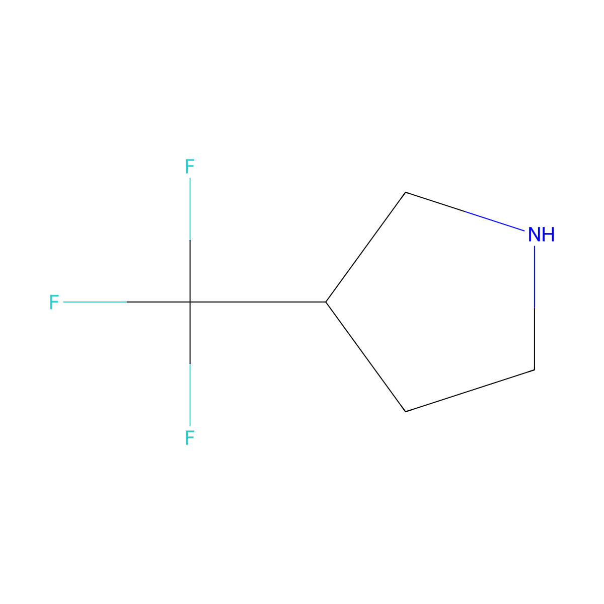 (3R)-3-(Trifluoromethyl)pyrrolidine molecular structure, CAS 1260619-30-4