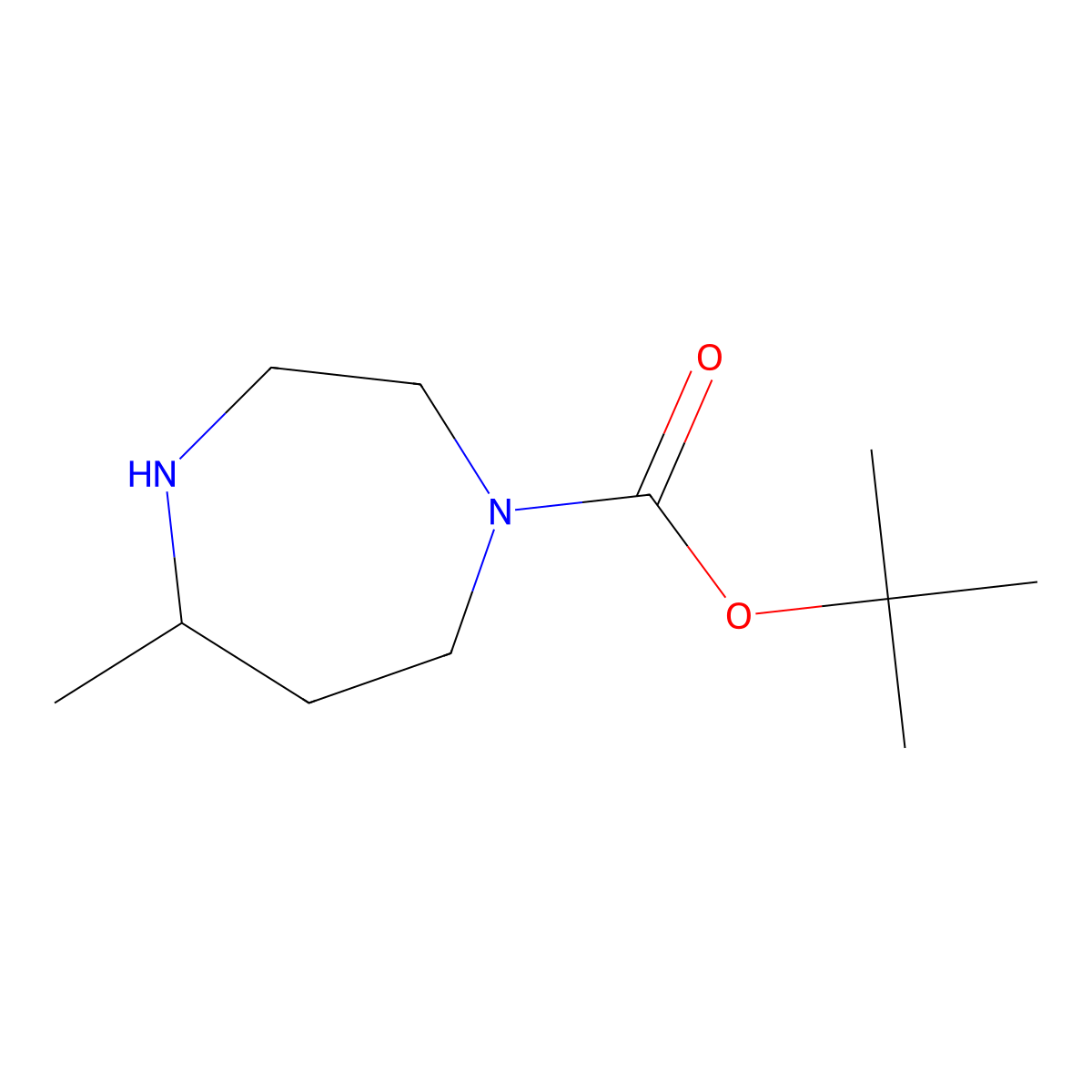 Tert-butyl (5S)-5-methyl-1,4-diazepane-1-carboxylate molecular structure, CAS 1260619-37-1