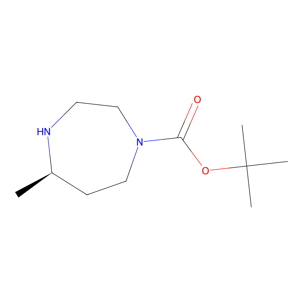 Tert-butyl (5R)-5-methyl-1,4-diazepane-1-carboxylate molecular structure, CAS 1260619-38-2
