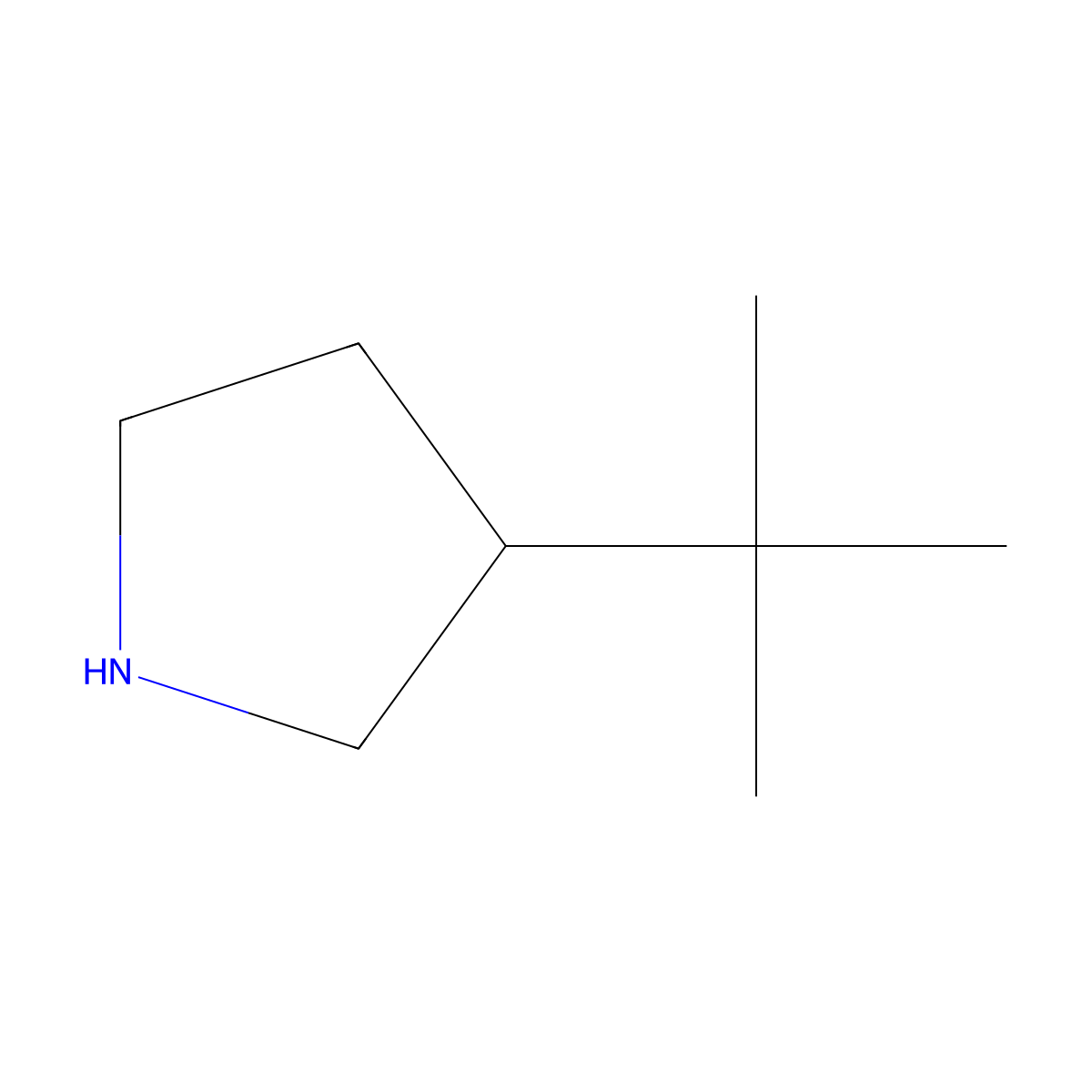 (R)-3-(tert-Butyl)pyrrolidine molecular structure, CAS 1260619-42-8
