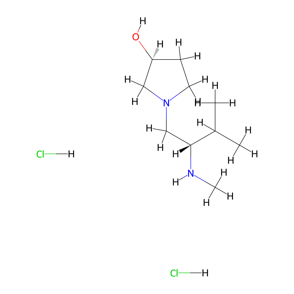 (S)-1-((S)-3-Methyl-2-(methylamino)butyl)pyrrolidin-3-ol dihydrochloride molecular structure, CAS 1260619-57-5