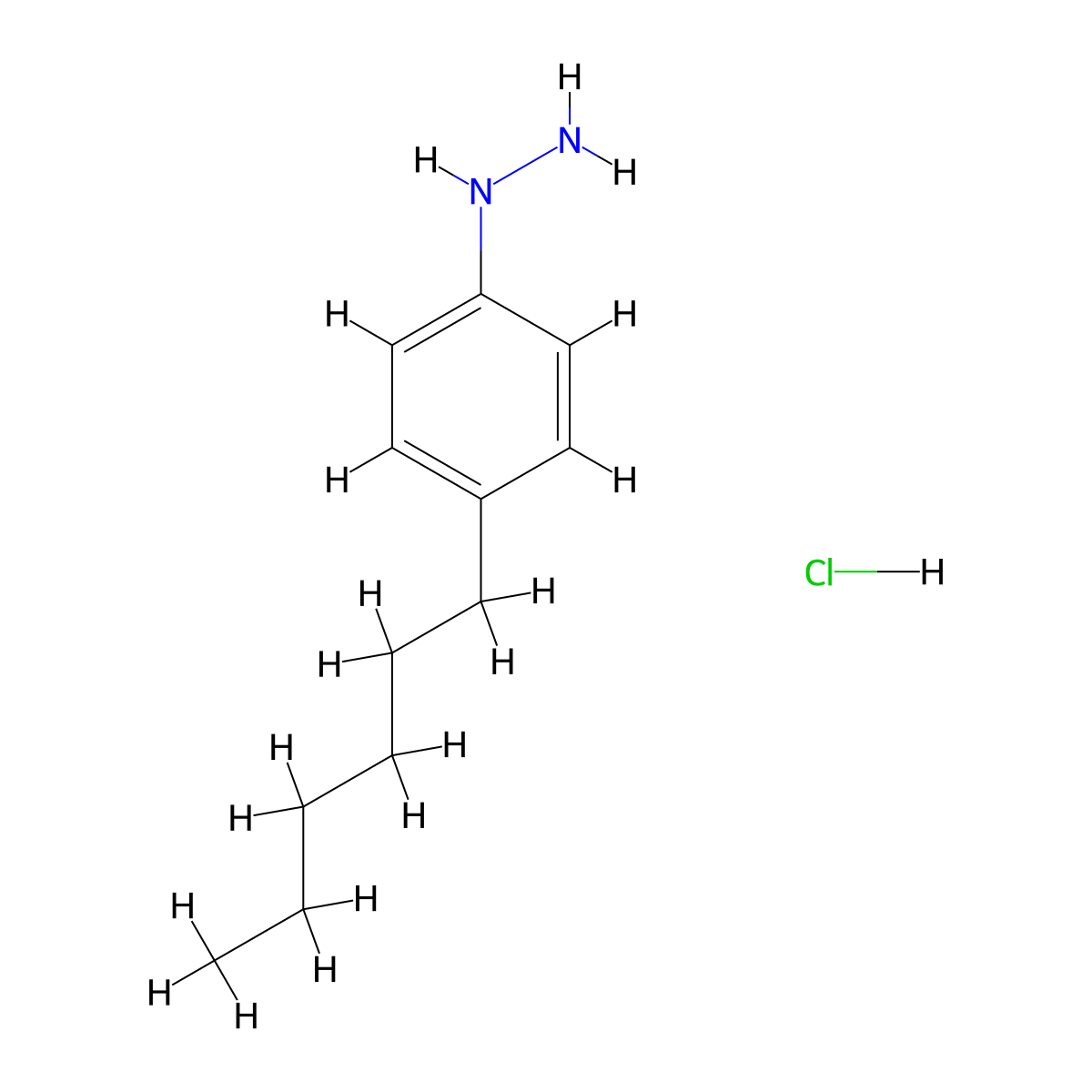 (4-Hexylphenyl)hydrazine hydrochloride molecular structure, CAS 126062-51-9