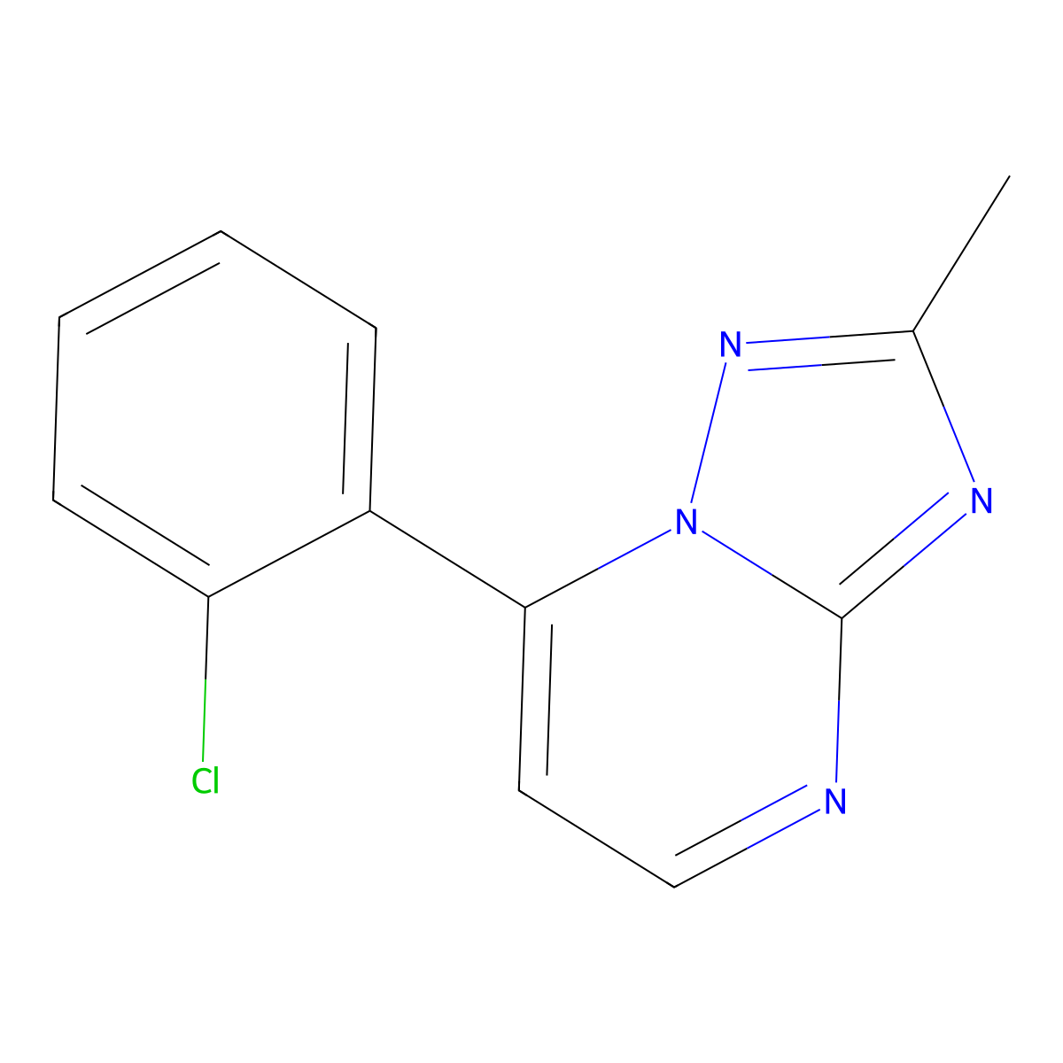 7-(2-Chlorophenyl)-2-methyl[1,2,4]triazolo[1,5-a]pyrimidine molecular structure, CAS 1260621-41-7