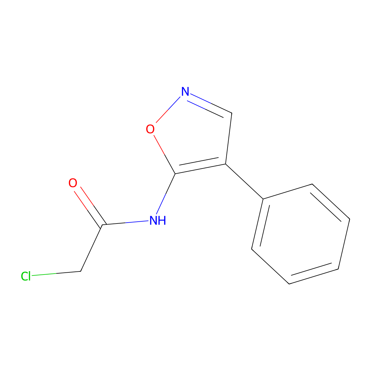 2-chloro-N-(4-phenyl-1,2-oxazol-5-yl)acetamide molecular structure, CAS 1260621-85-9