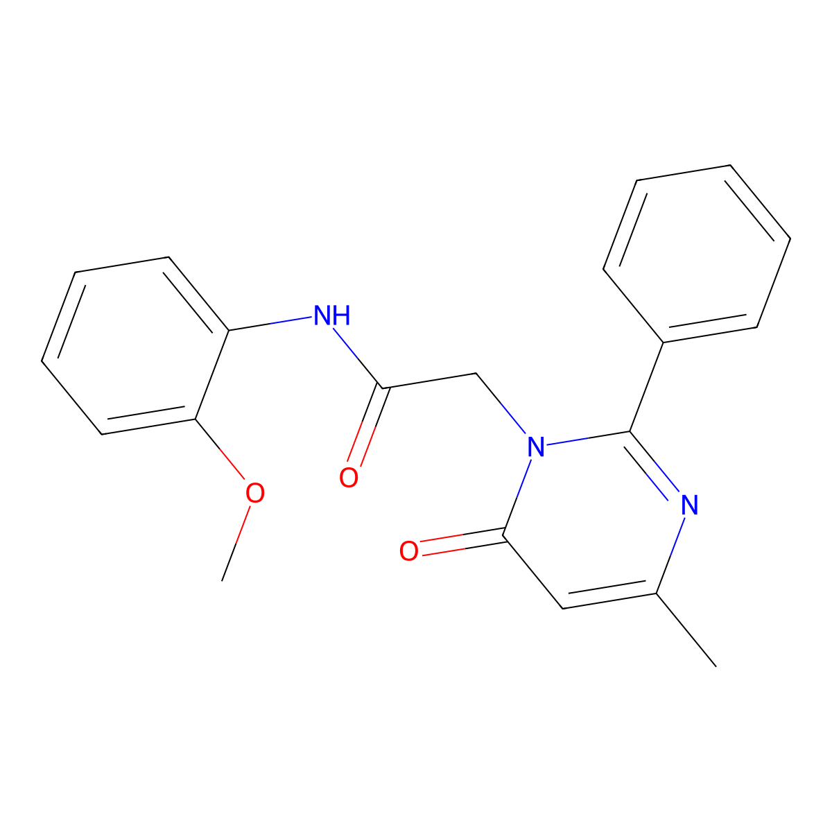 N-(2-methoxyphenyl)-2-(4-methyl-6-oxo-2-phenylpyrimidin-1(6H)-yl)acetamide molecular structure, CAS 1260621-86-0