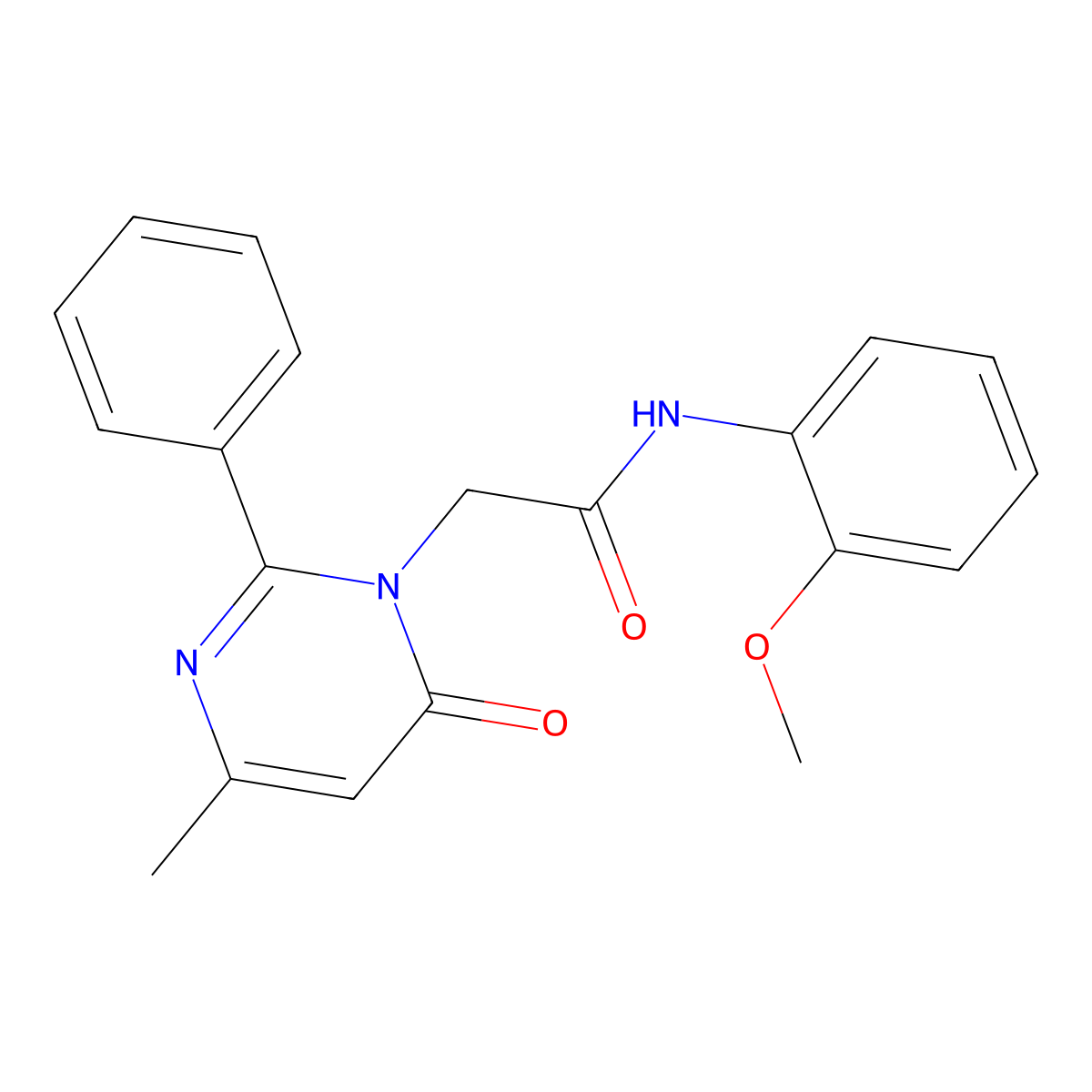 N-(2-methoxyphenyl)-2-(4-methyl-6-oxo-2-phenylpyrimidin-1(6H)-yl)acetamide molecular structure, CAS 1260621-86-0