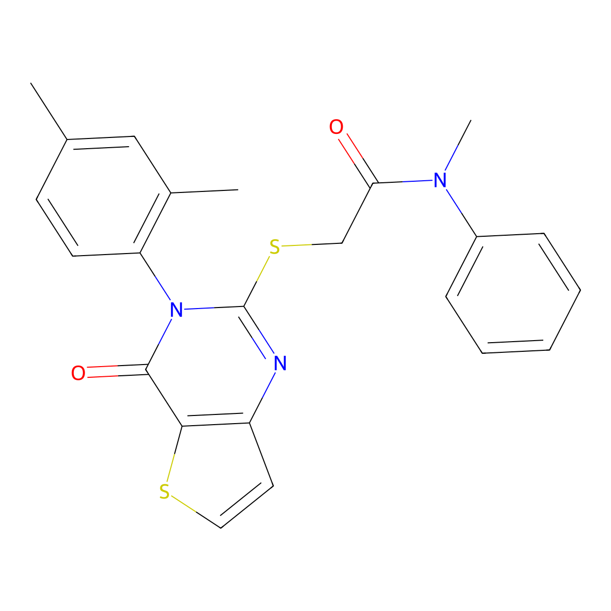 2-{[3-(2,4-dimethylphenyl)-4-oxo-3,4-dihydrothieno[3,2-d]pyrimidin-2-yl]sulfanyl}-N-methyl-N-phenylacetamide molecular structure, CAS 1260622-93-2