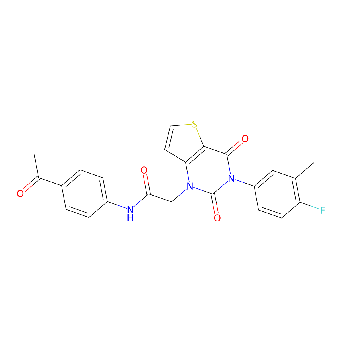 N-(4-acetylphenyl)-2-[3-(4-fluoro-3-methylphenyl)-2,4-dioxo-3,4-dihydrothieno[3,2-d]pyrimidin-1(2H)-yl]acetamide molecular structure, CAS 1260624-08-5