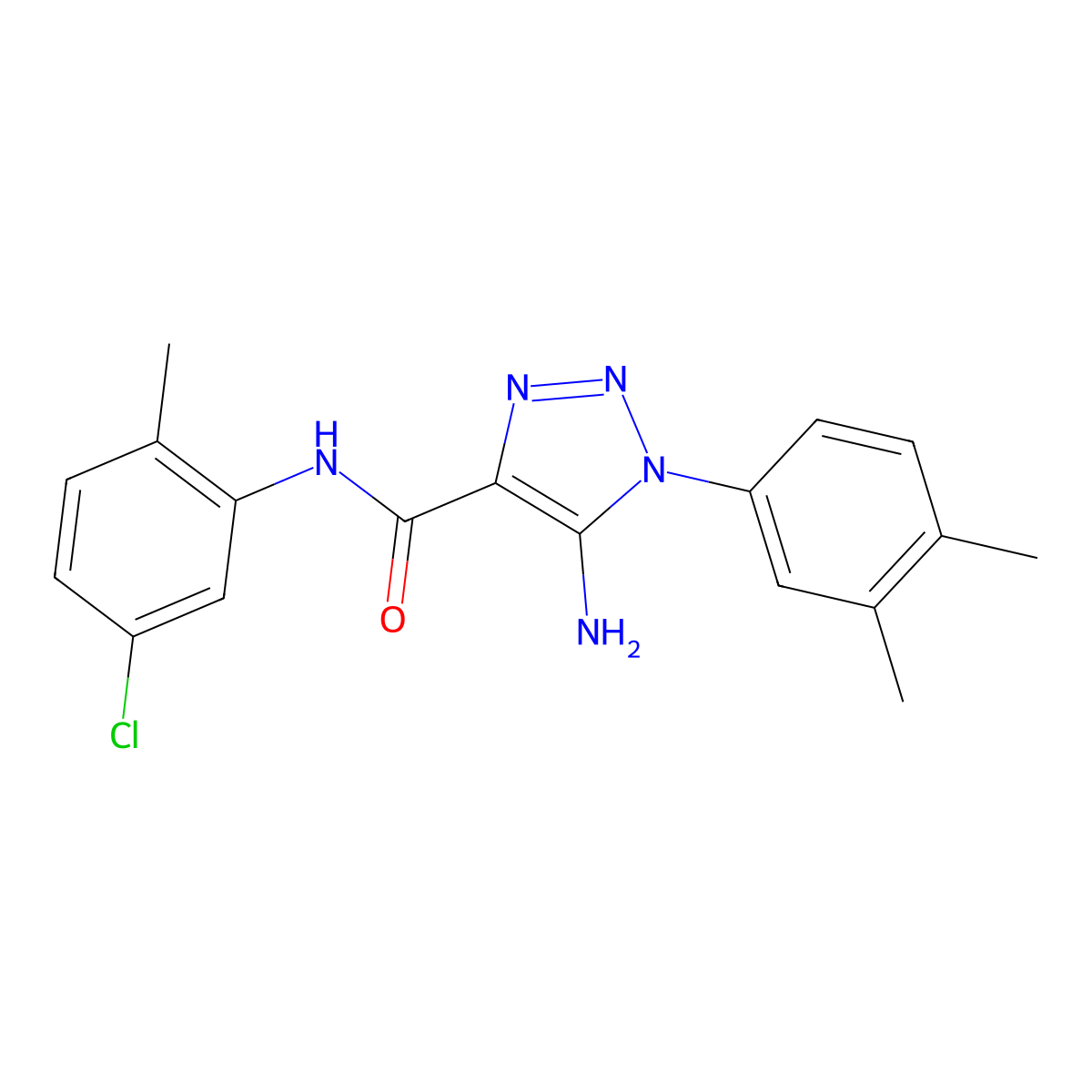 5-amino-N-(5-chloro-2-methylphenyl)-1-(3,4-dimethylphenyl)-1H-1,2,3-triazole-4-carboxamide molecular structure, CAS 1260624-71-2