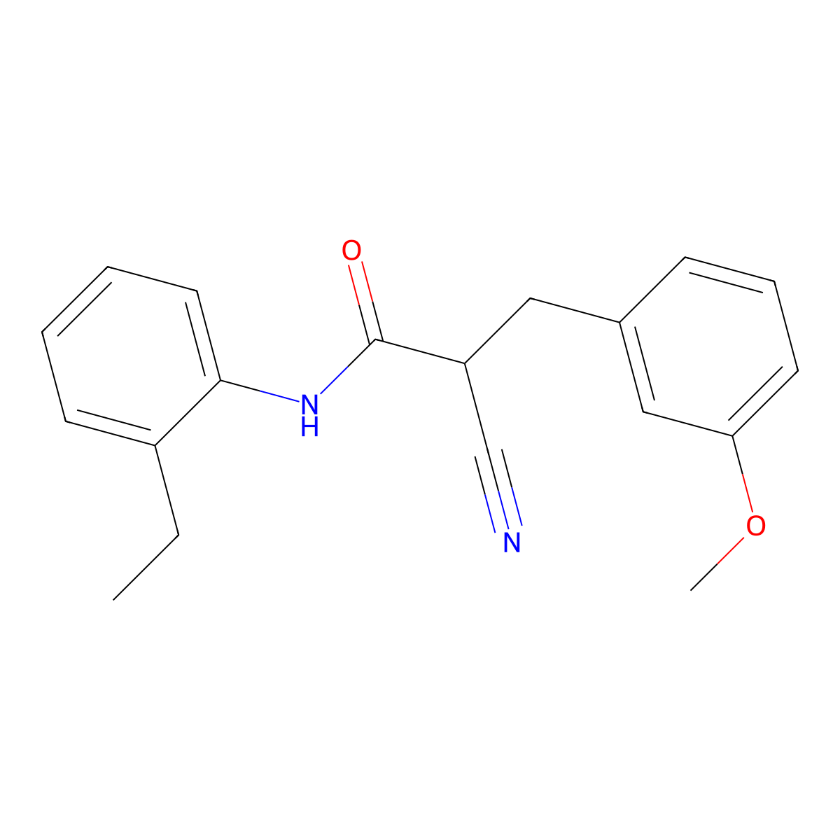 2-cyano-N-(2-ethylphenyl)-3-(3-methoxyphenyl)propanamide molecular structure, CAS 1260626-12-7