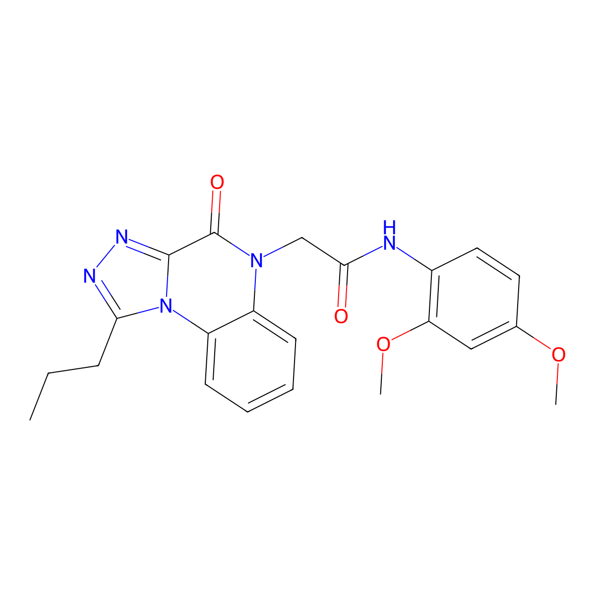 N-(2,4-dimethoxyphenyl)-2-(4-oxo-1-propyl[1,2,4]triazolo[4,3-a]quinoxalin-5(4H)-yl)acetamide molecular structure, CAS 1260626-16-1