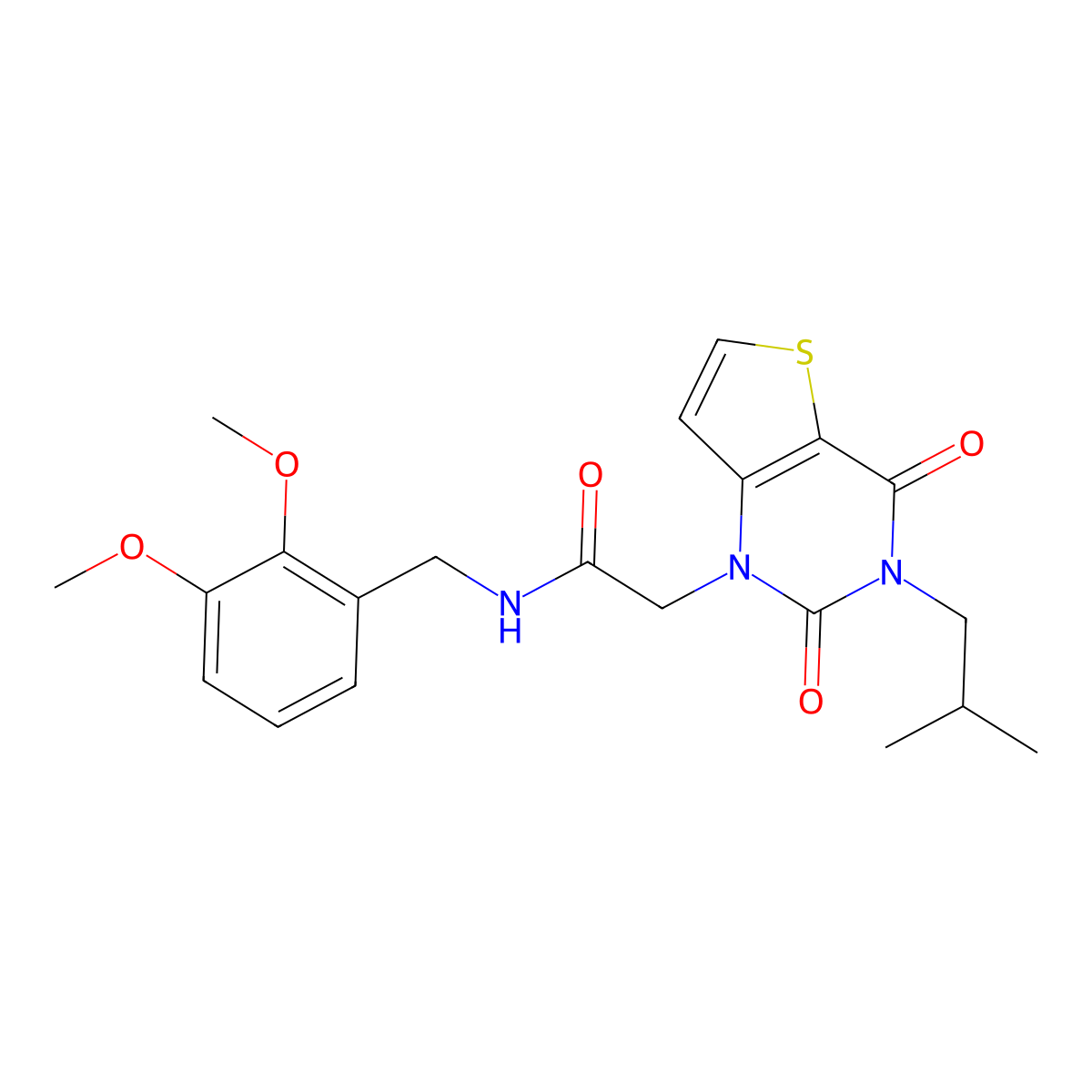 N-(2,3-dimethoxybenzyl)-2-[3-(2-methylpropyl)-2,4-dioxo-3,4-dihydrothieno[3,2-d]pyrimidin-1(2H)-yl]acetamide molecular structure, CAS 1260627-15-3