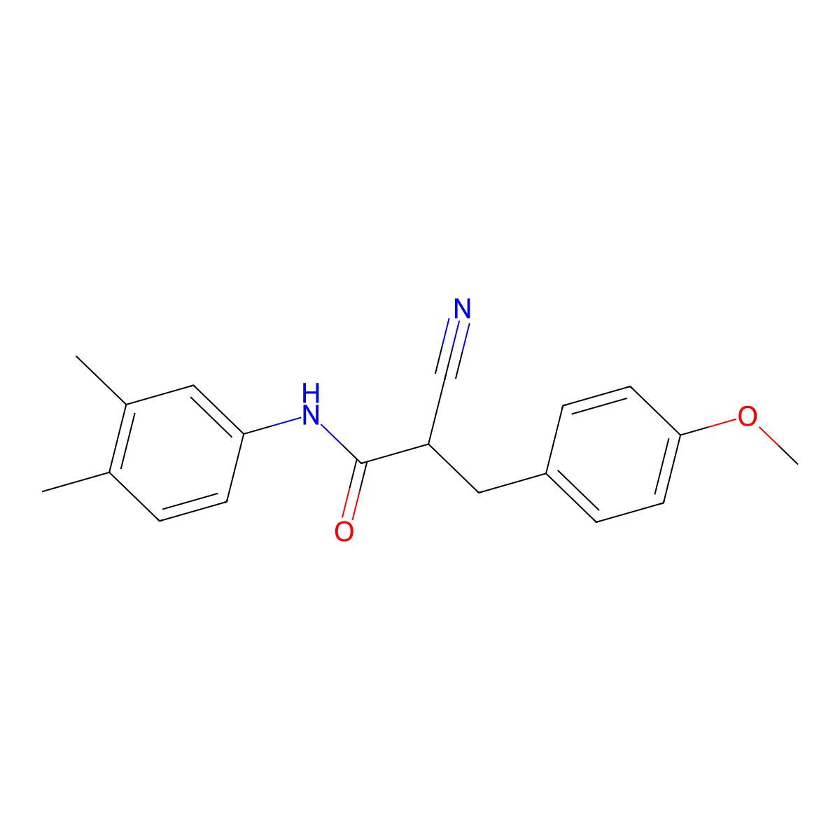 2-cyano-N-(3,4-dimethylphenyl)-3-(4-methoxyphenyl)propanamide molecular structure, CAS 1260628-18-9