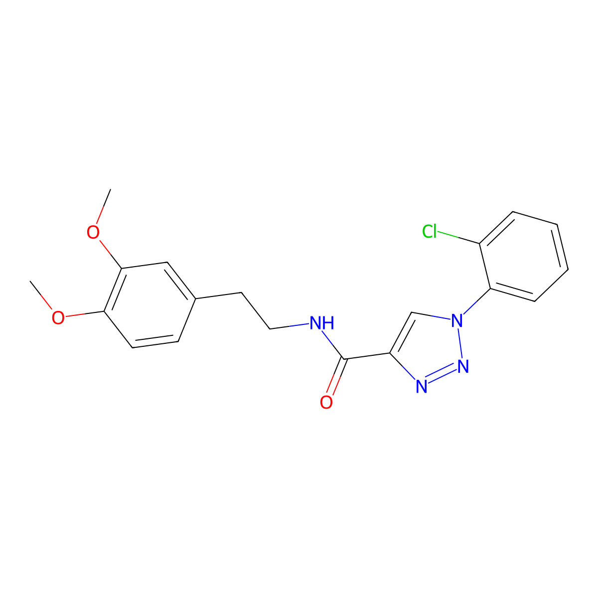 1-(2-chlorophenyl)-N-[2-(3,4-dimethoxyphenyl)ethyl]-1H-1,2,3-triazole-4-carboxamide molecular structure, CAS 1260628-28-1