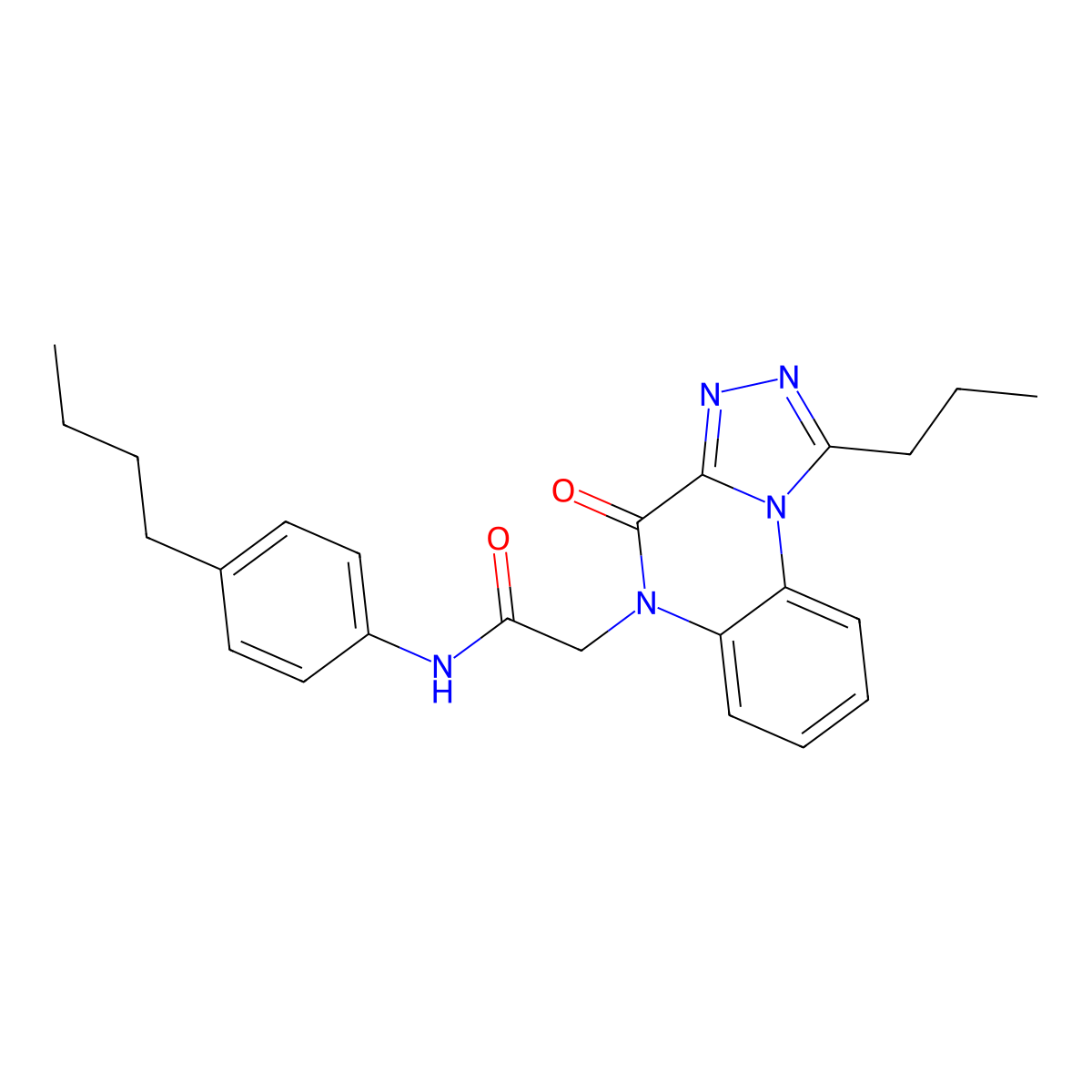 N-(4-butylphenyl)-2-(4-oxo-1-propyl[1,2,4]triazolo[4,3-a]quinoxalin-5(4H)-yl)acetamide molecular structure, CAS 1260628-53-2