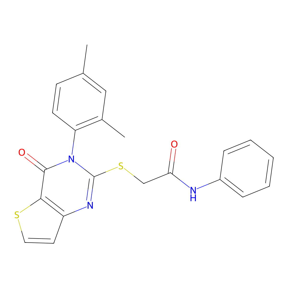 2-{[3-(2,4-dimethylphenyl)-4-oxo-3,4-dihydrothieno[3,2-d]pyrimidin-2-yl]sulfanyl}-N-phenylacetamide molecular structure, CAS 1260629-81-9