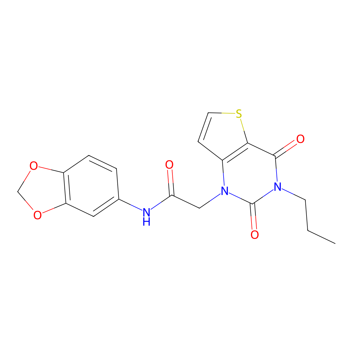 N-(1,3-benzodioxol-5-yl)-2-(2,4-dioxo-3-propyl-3,4-dihydrothieno[3,2-d]pyrimidin-1(2H)-yl)acetamide molecular structure, CAS 1260629-83-1