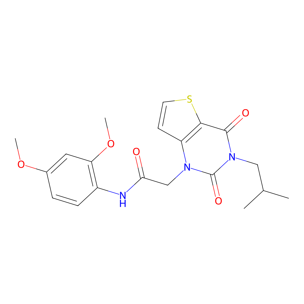 N-(2,4-dimethoxyphenyl)-2-[3-(2-methylpropyl)-2,4-dioxo-3,4-dihydrothieno[3,2-d]pyrimidin-1(2H)-yl]acetamide molecular structure, CAS 1260629-86-4
